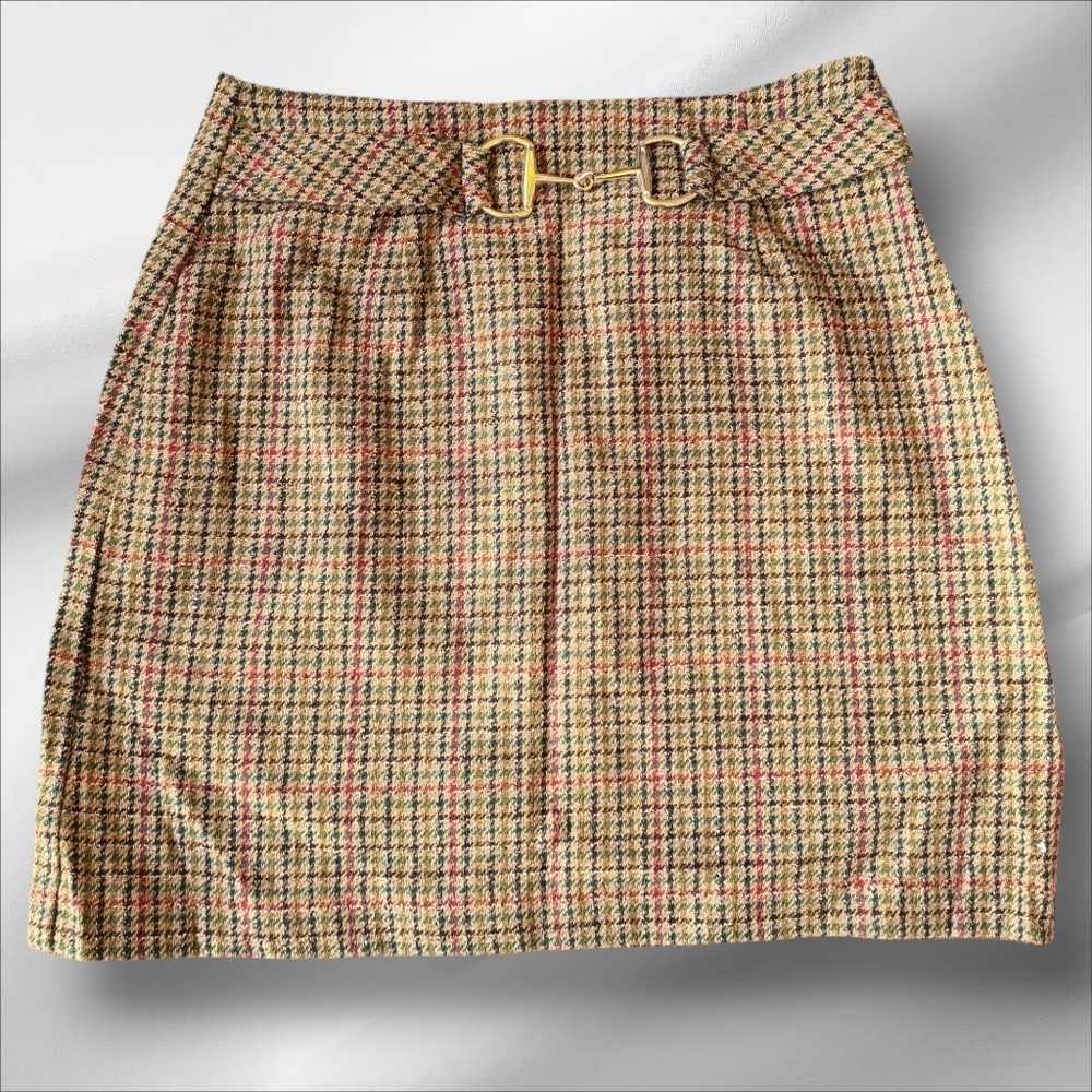 Y2K‎ wool blend mini skirt houndstooth 5/6